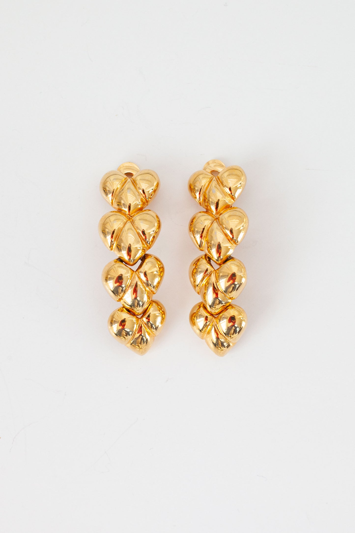 Vintage Designer Heart Drop Earrings