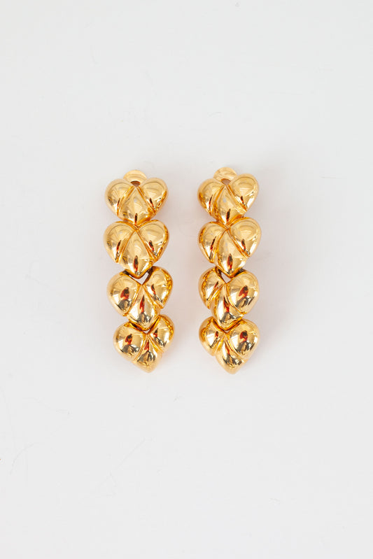 Vintage Designer Heart Drop Earrings