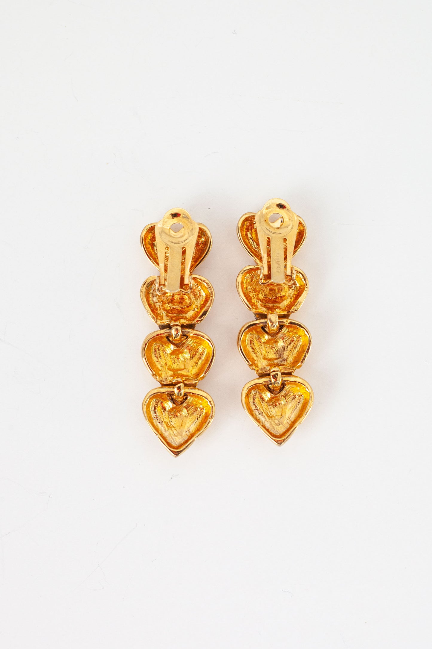 Vintage Designer Heart Drop Earrings
