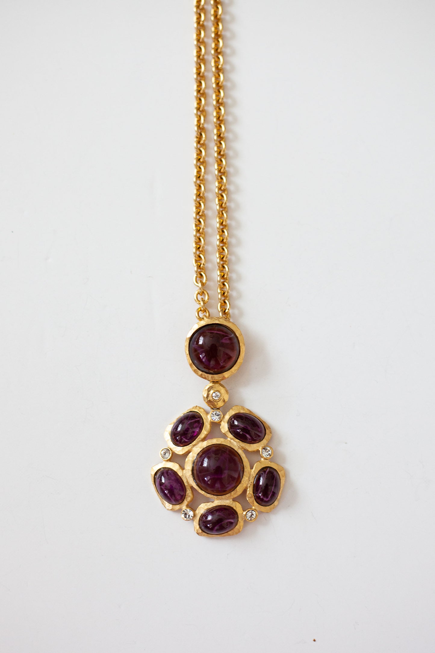 Vintage Designer  Purple Cabachon Necklace