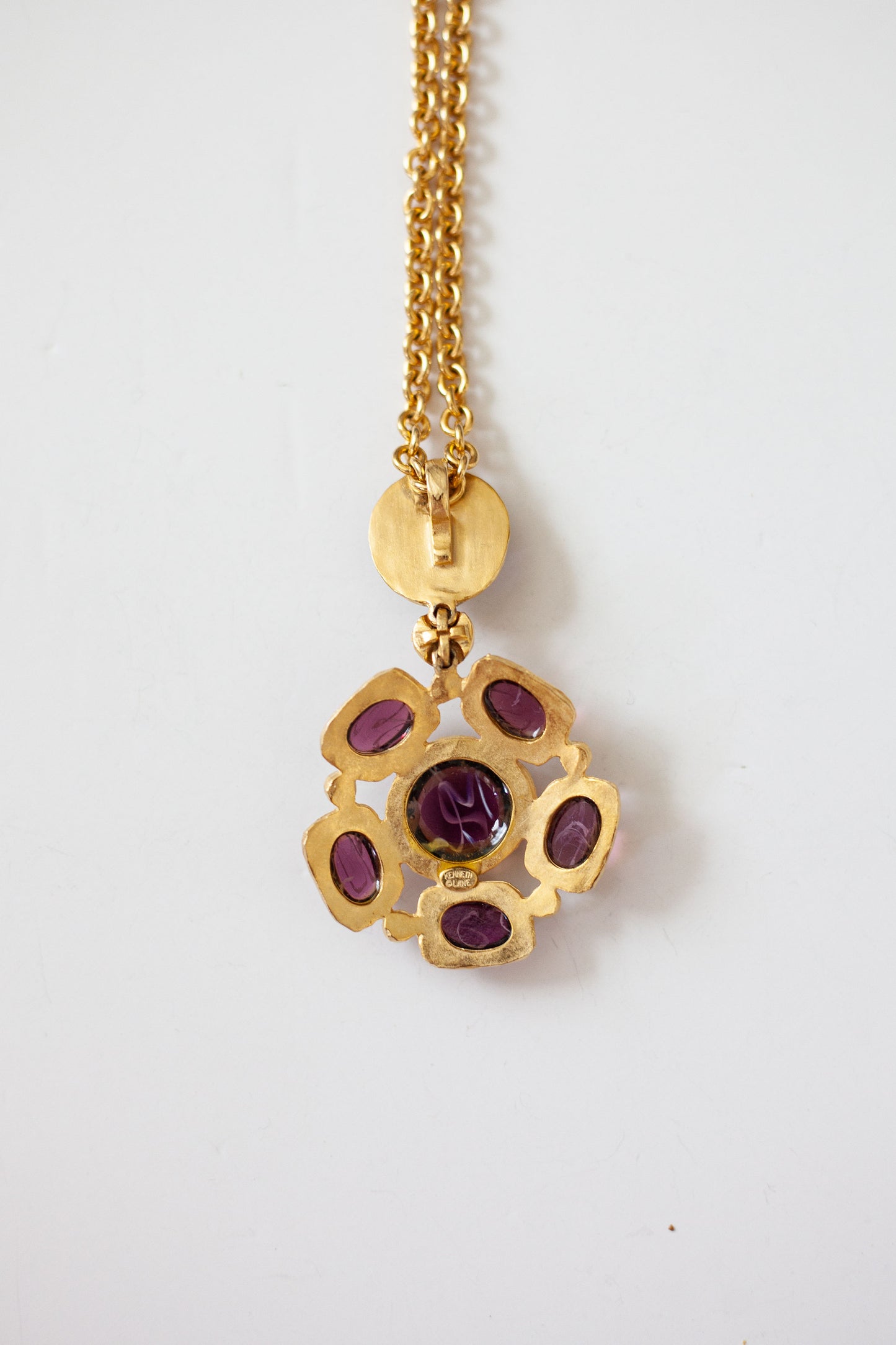 Vintage Designer  Purple Cabachon Necklace