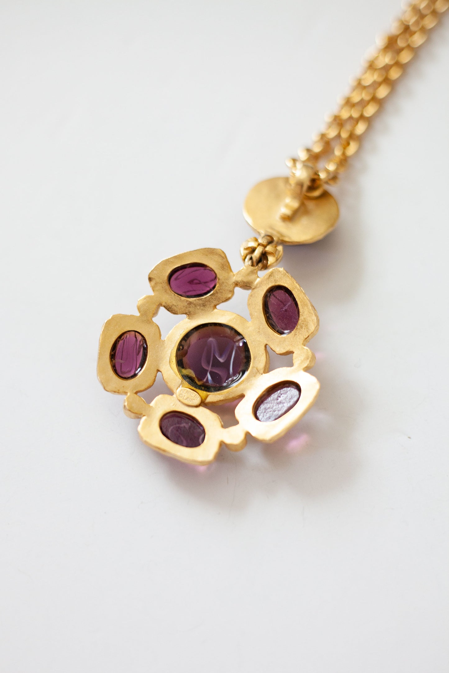 Vintage Designer  Purple Cabachon Necklace