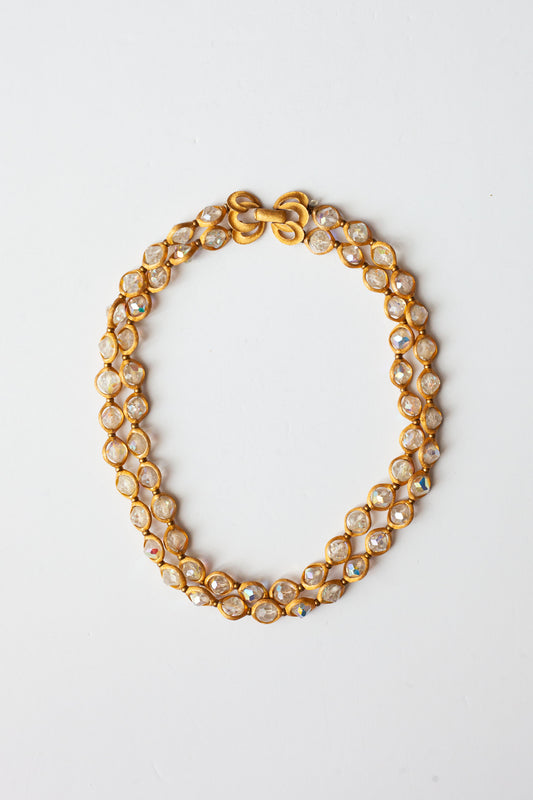 Vintage Double Strand Crystal Necklace