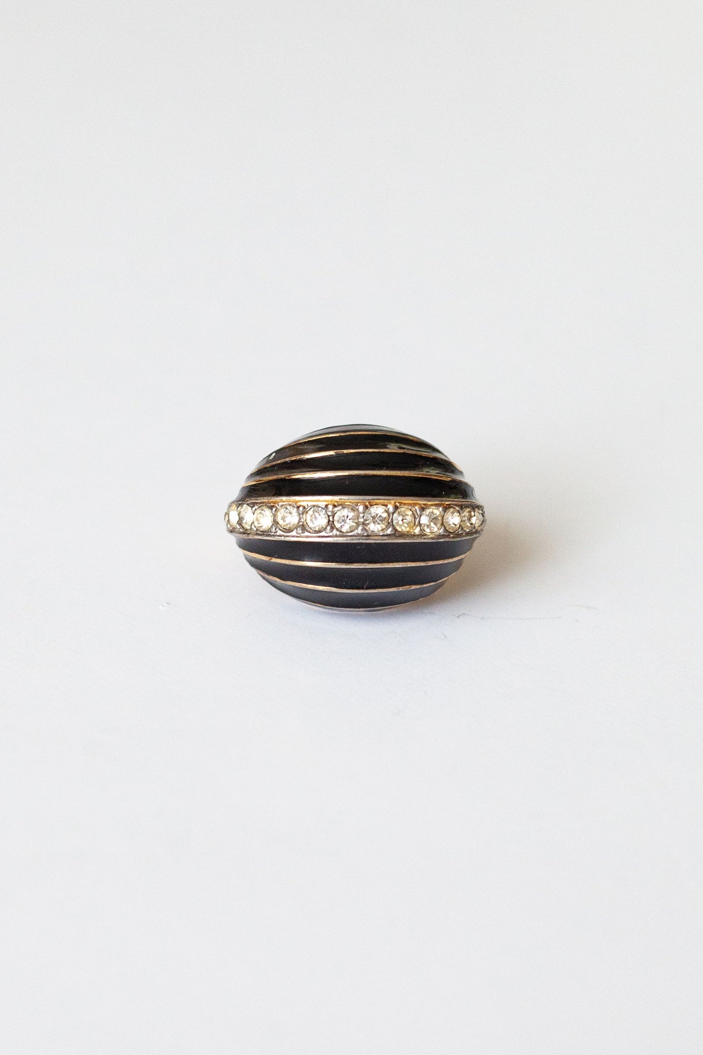 Vintage Enamel and Rhinestone Ring