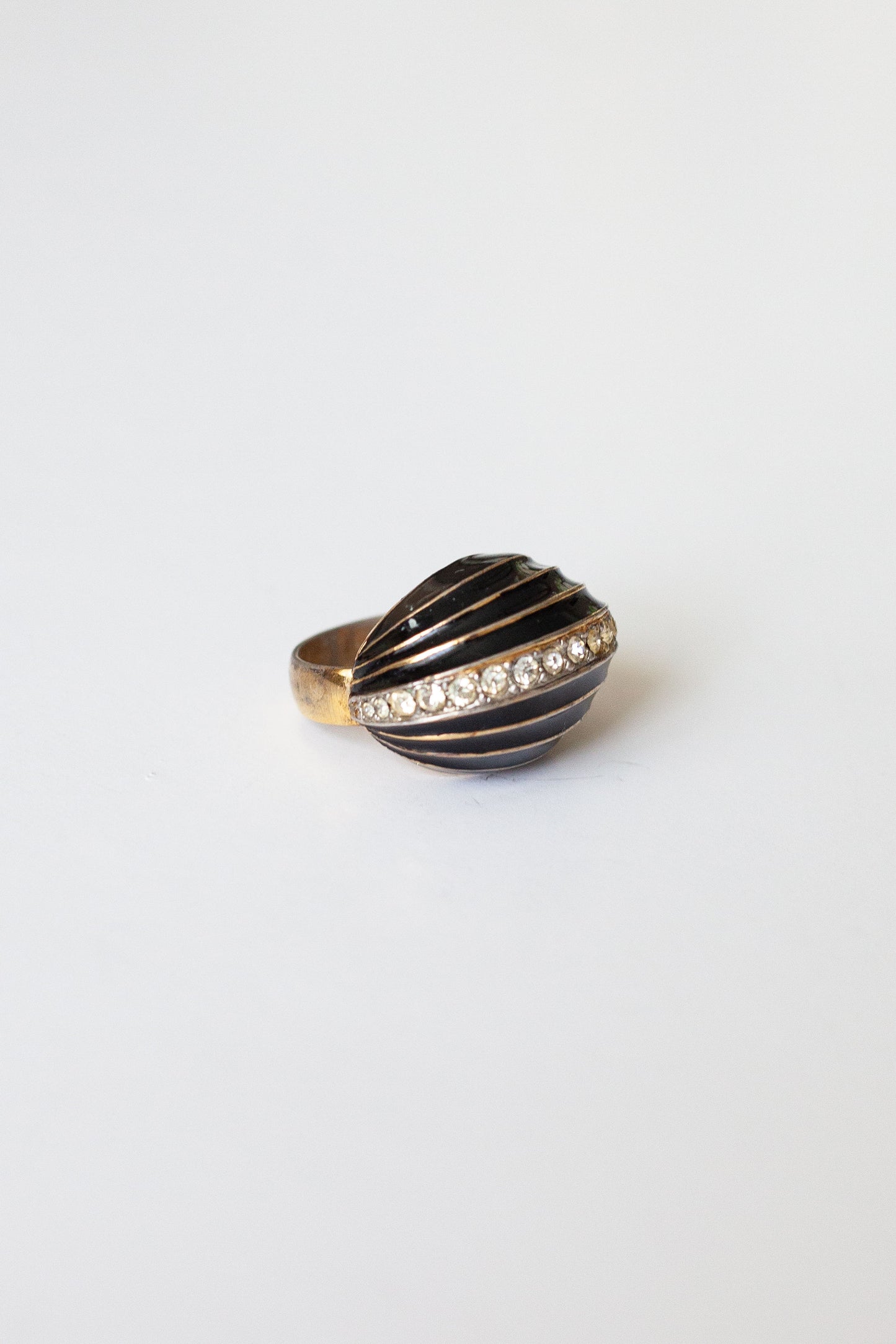 Vintage Enamel and Rhinestone Ring