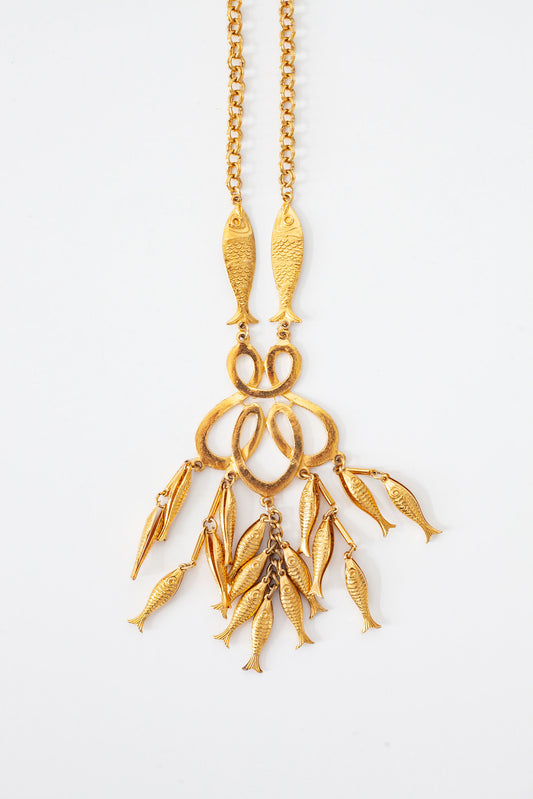 Vintage Fish Dangle Necklace