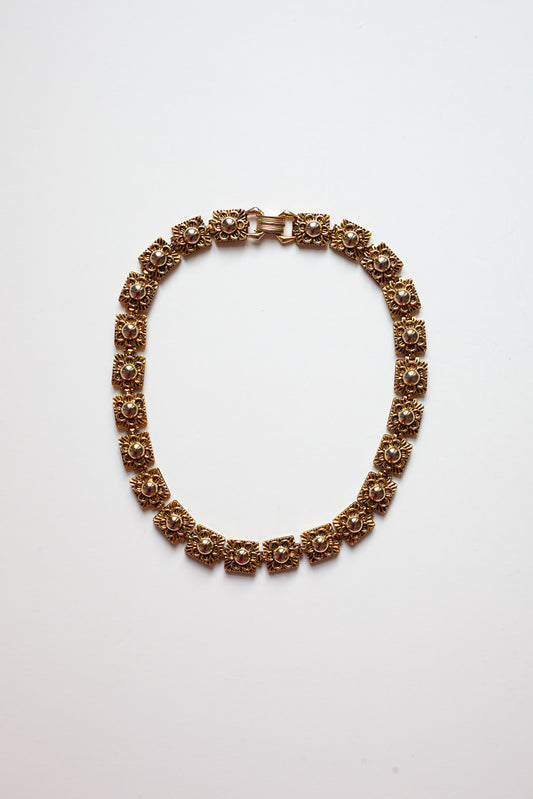 Vintage Flower Link Necklace
