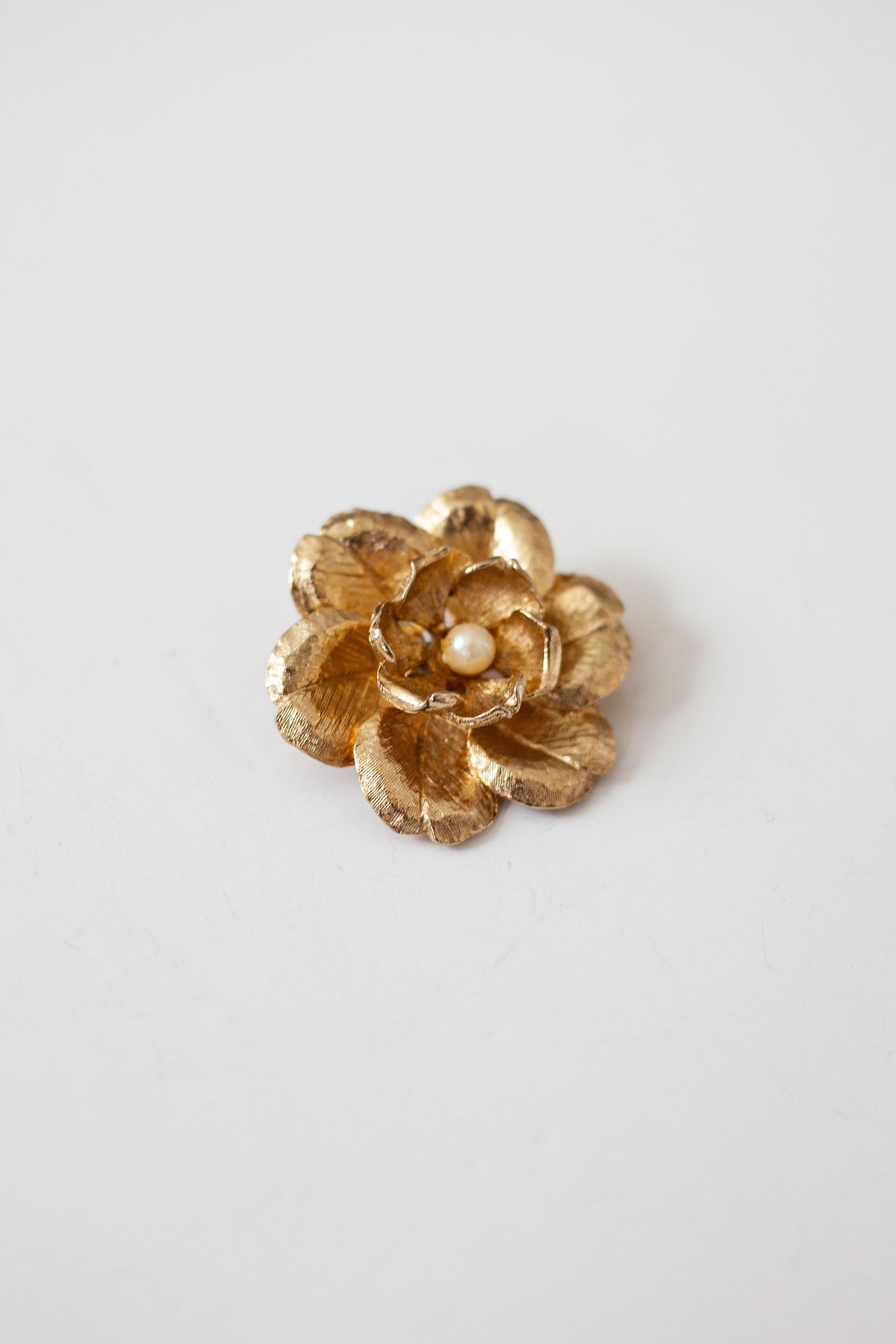 Vintage Flower Brooch with Pearl
