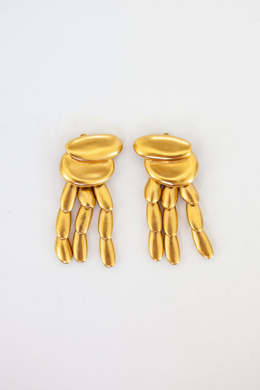 Vintage Designer Pebble Dangle Earrings