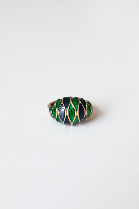 Vintage Green and Navy Ring