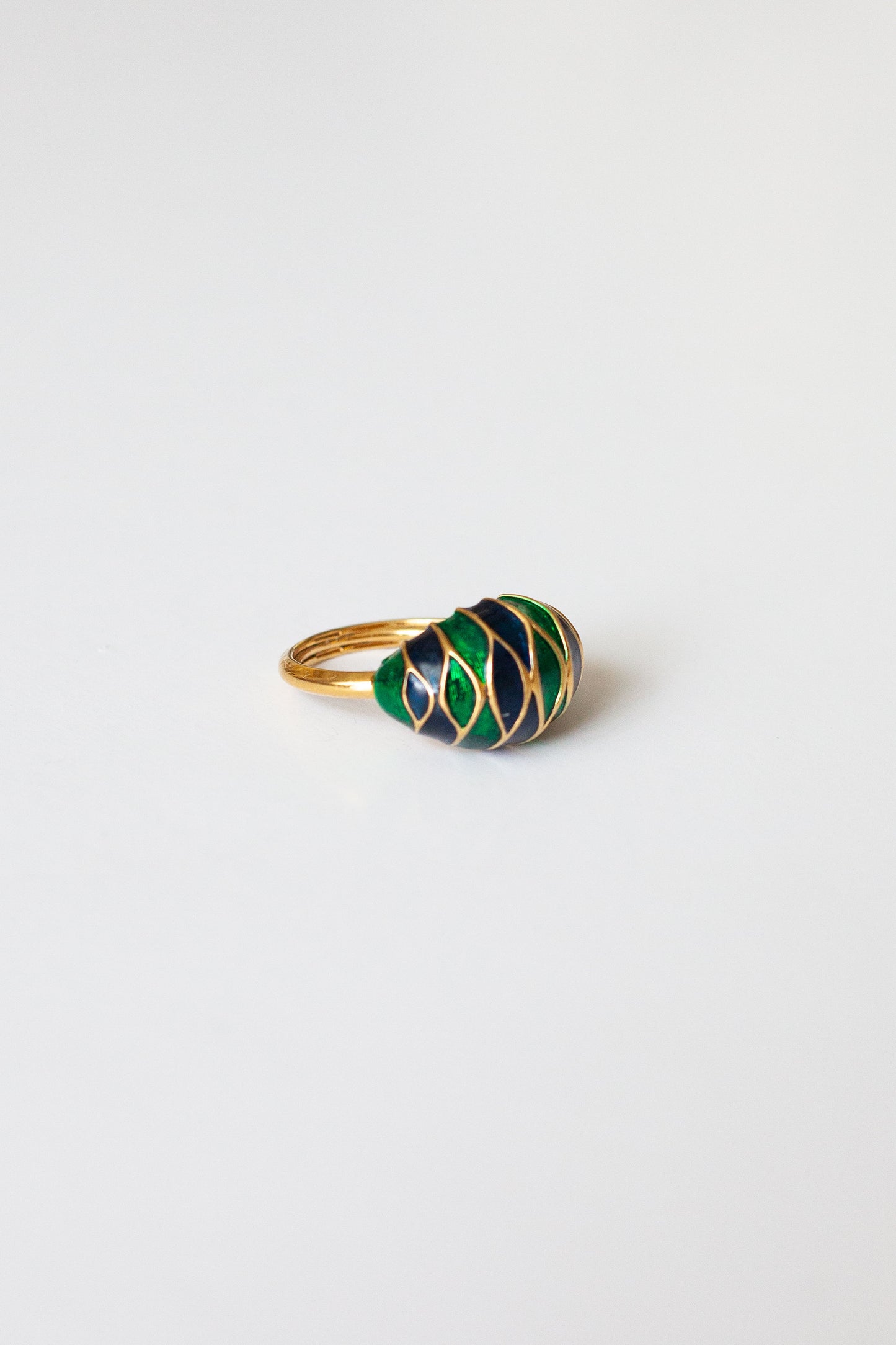 Vintage Green and Navy Ring