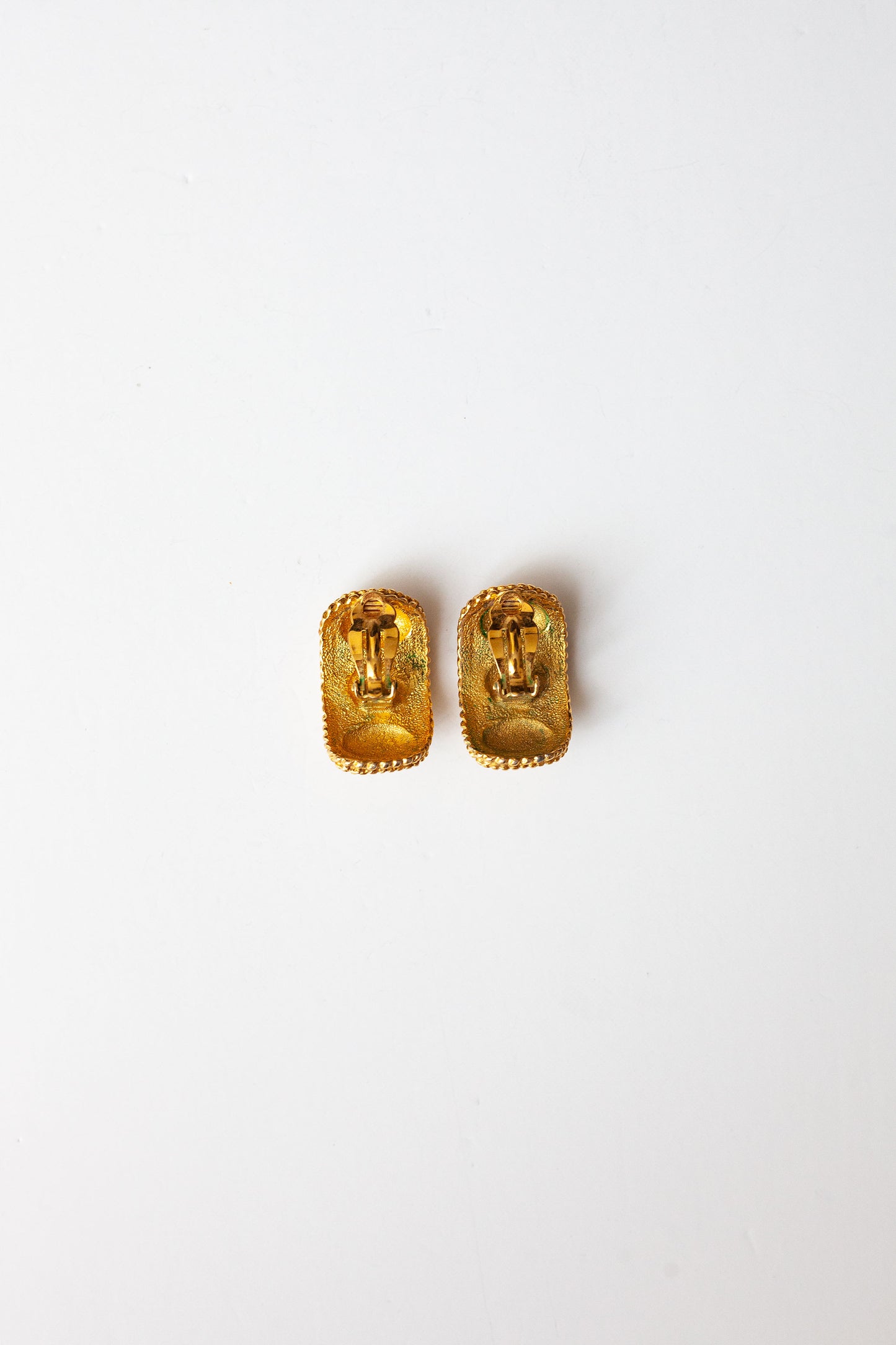 Vintage Half Round Enamel Earrings