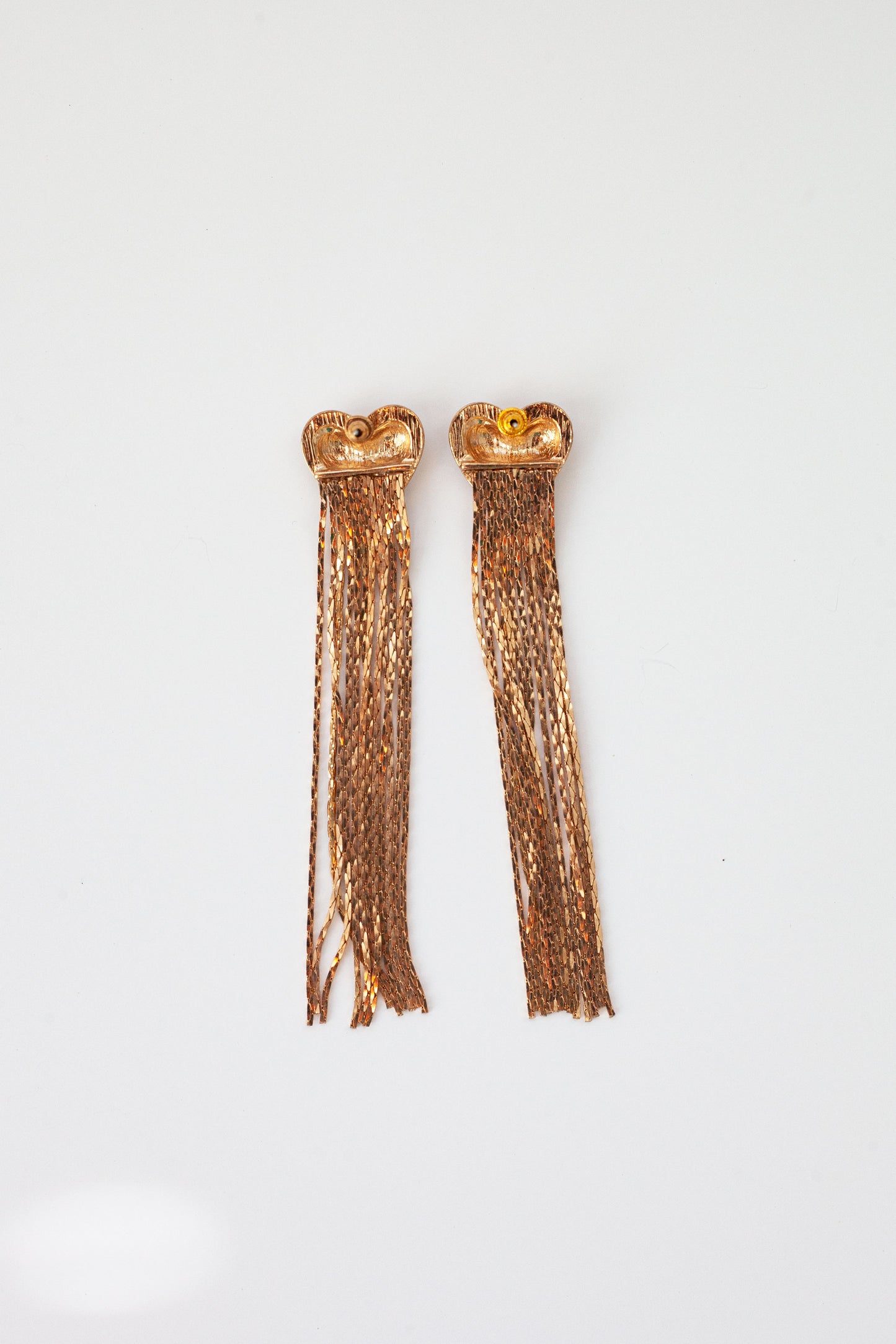Vintage Heart Chain Tassel Earrings
