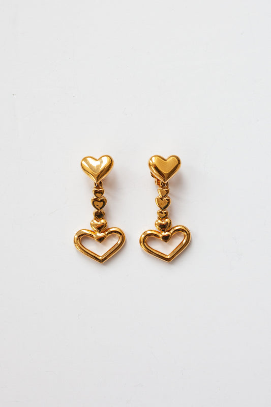 Vintage Heart Drop Dangle Earrings