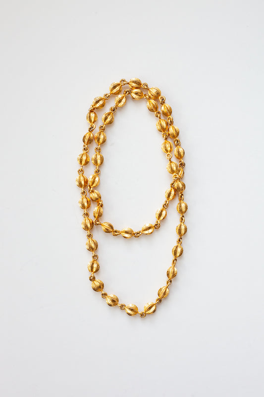 Vintage Gold Heavy Bead Necklace