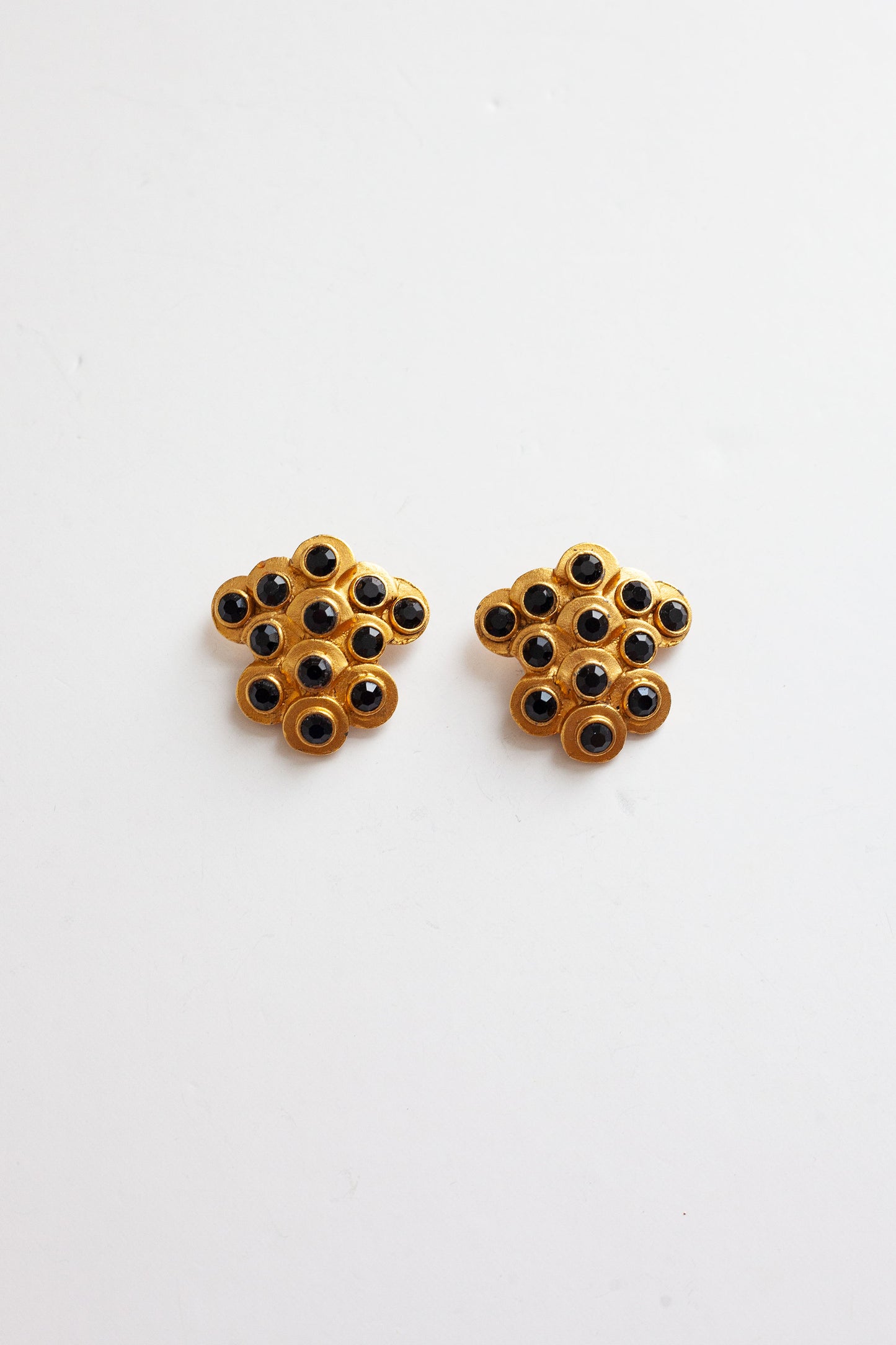Vintage Black Honeycomb Earrings