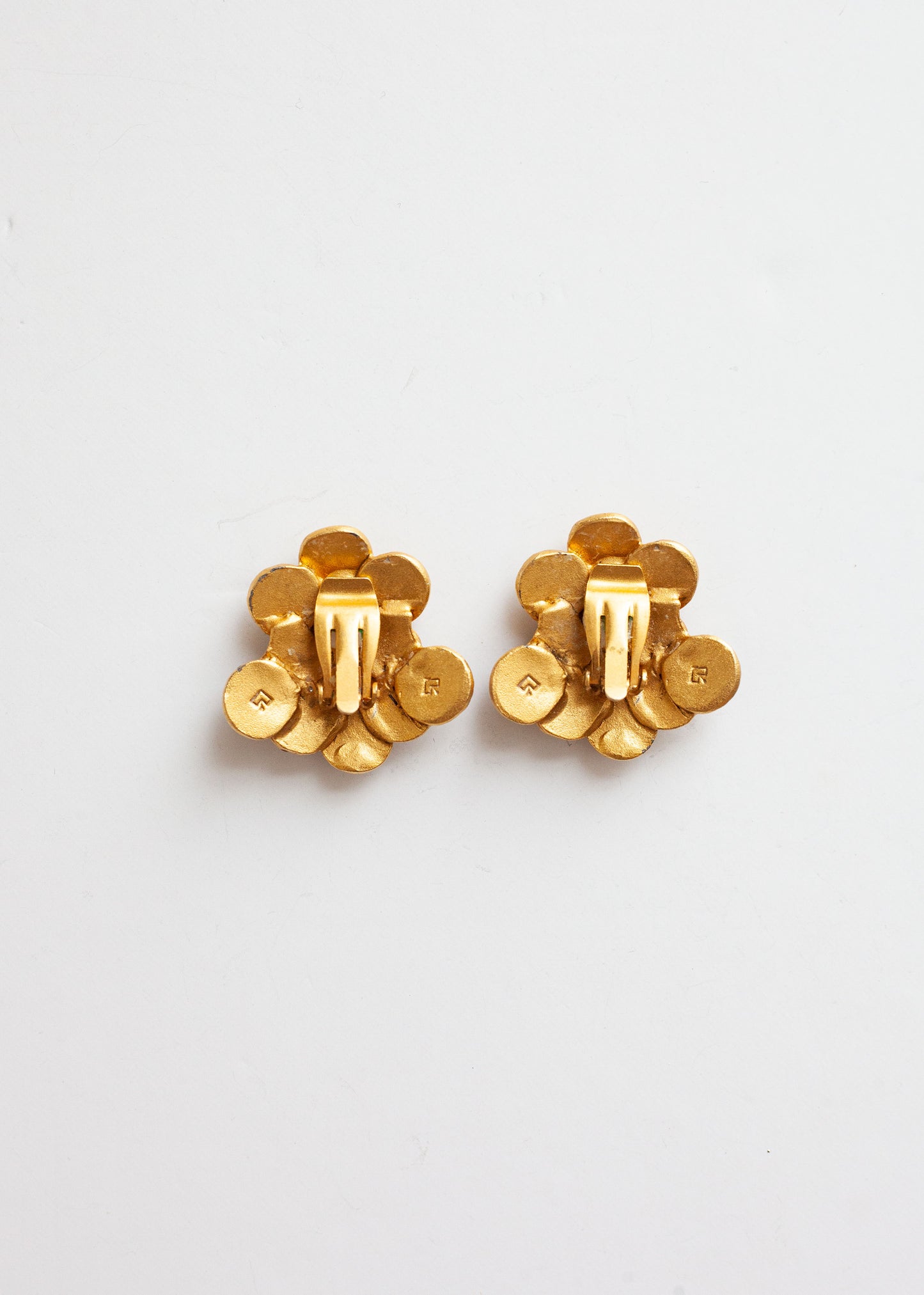 Vintage Black Honeycomb Earrings