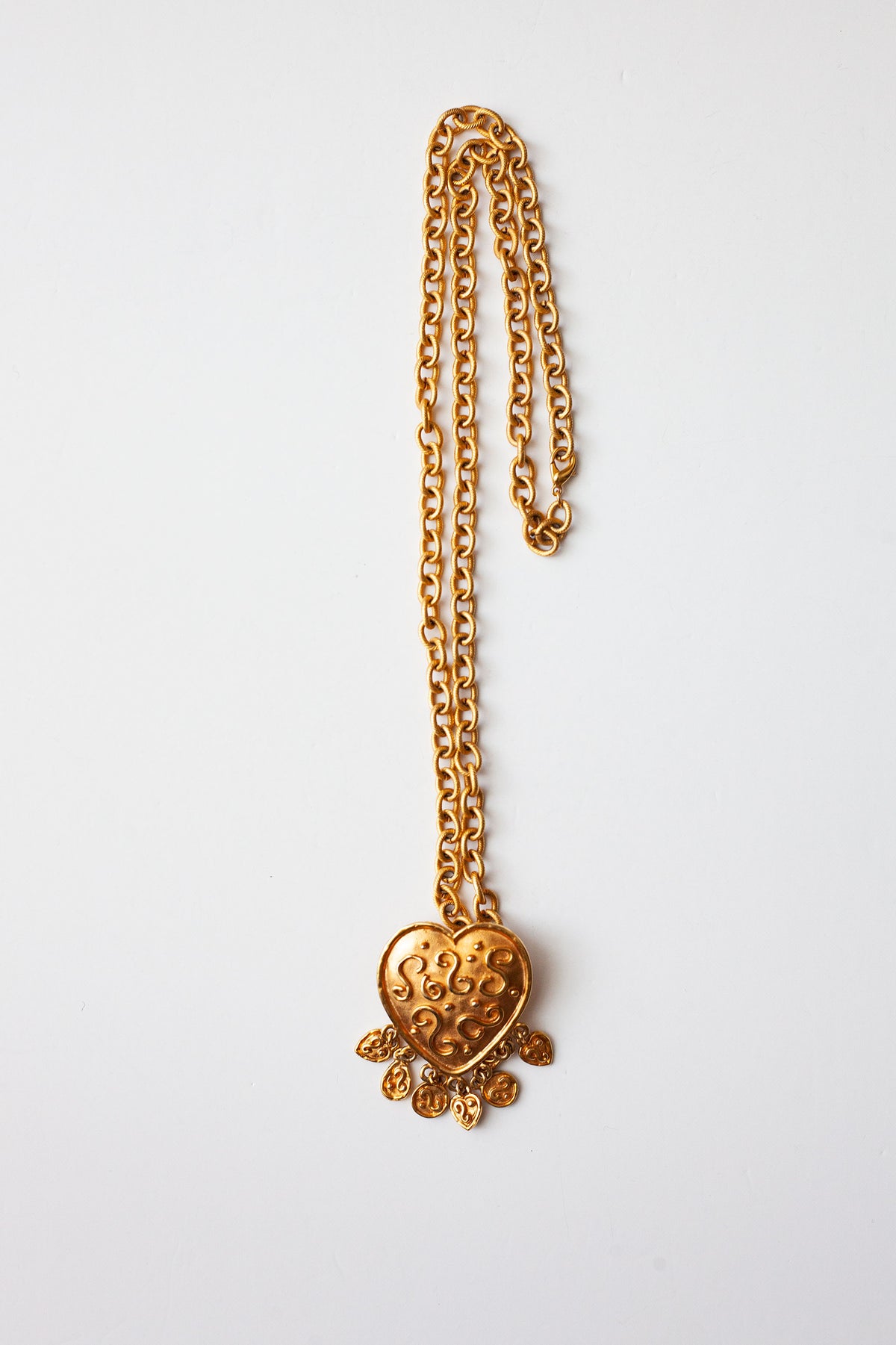 Vintage Long Heart Pendant Necklace