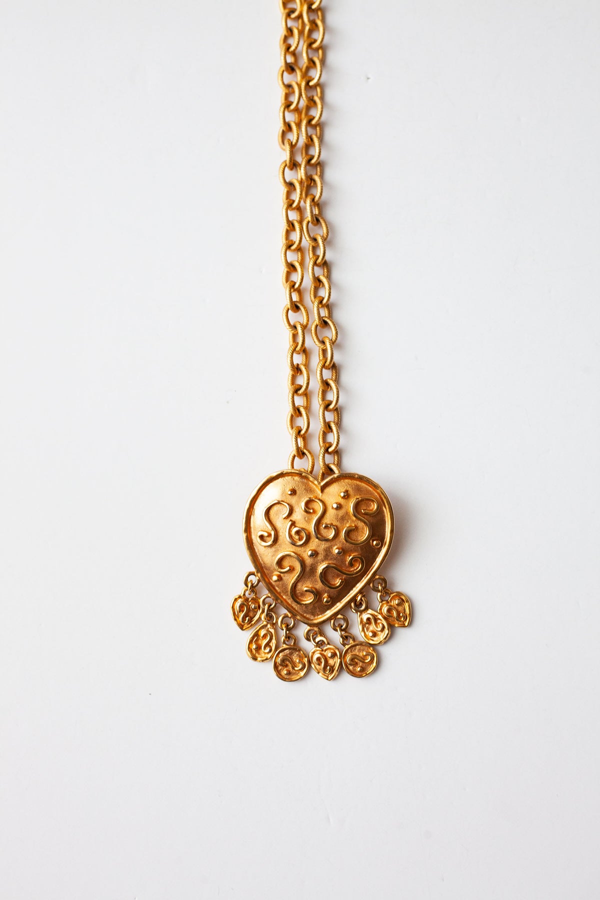 Vintage Long Heart Pendant Necklace