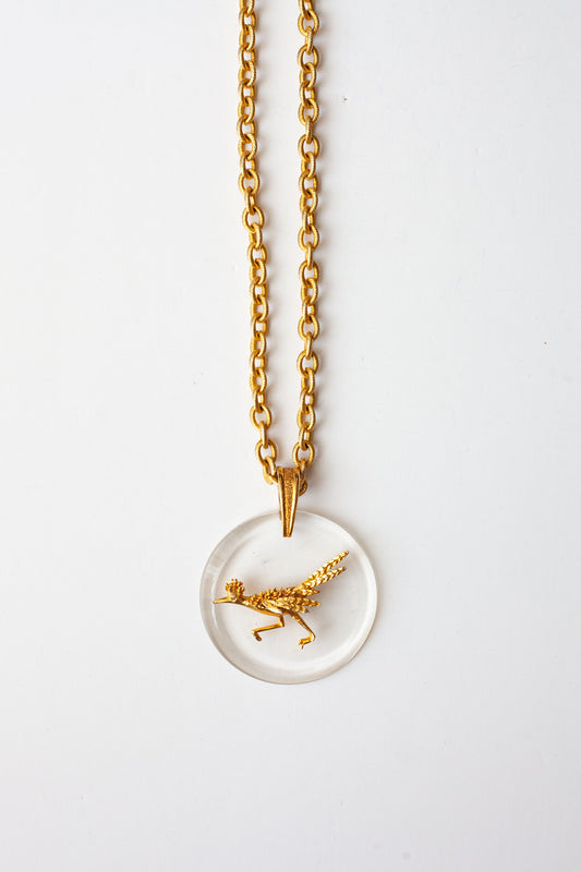 Vintage Lucite Bird Pendant Necklace