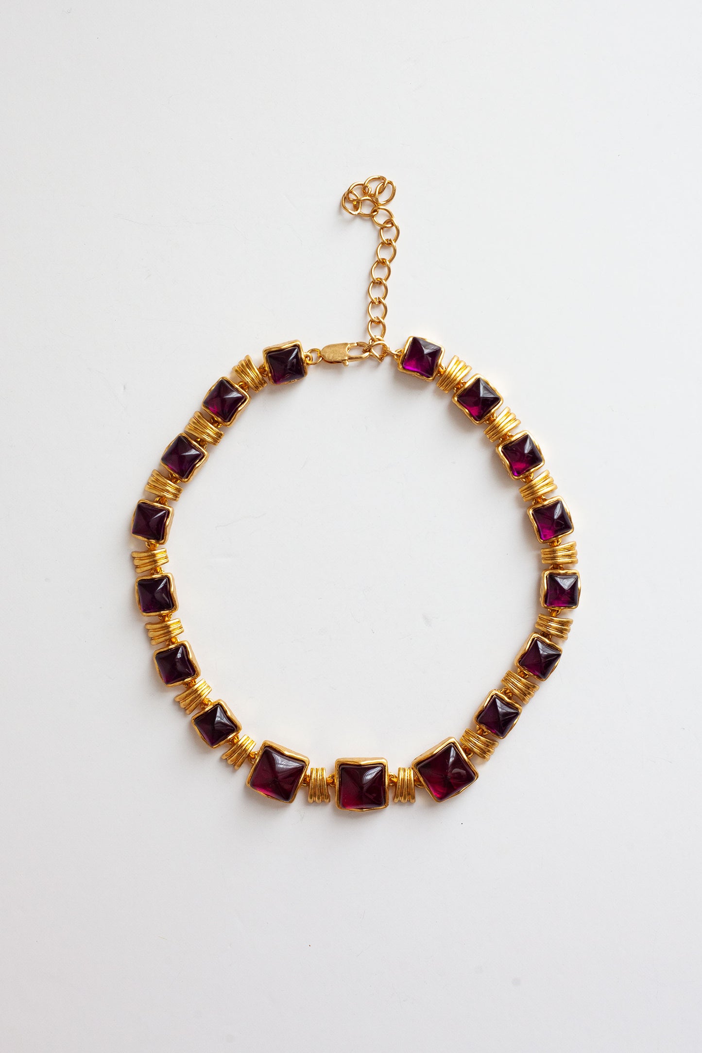 Vintage Magenta Cabachon Necklace