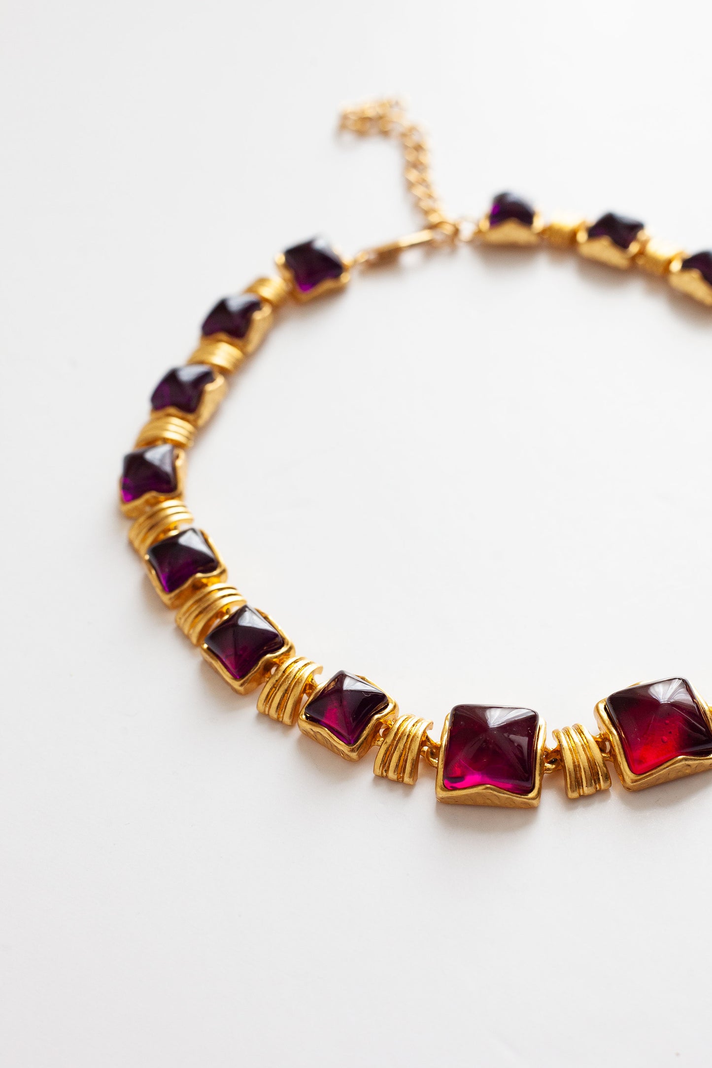 Vintage Magenta Cabachon Necklace