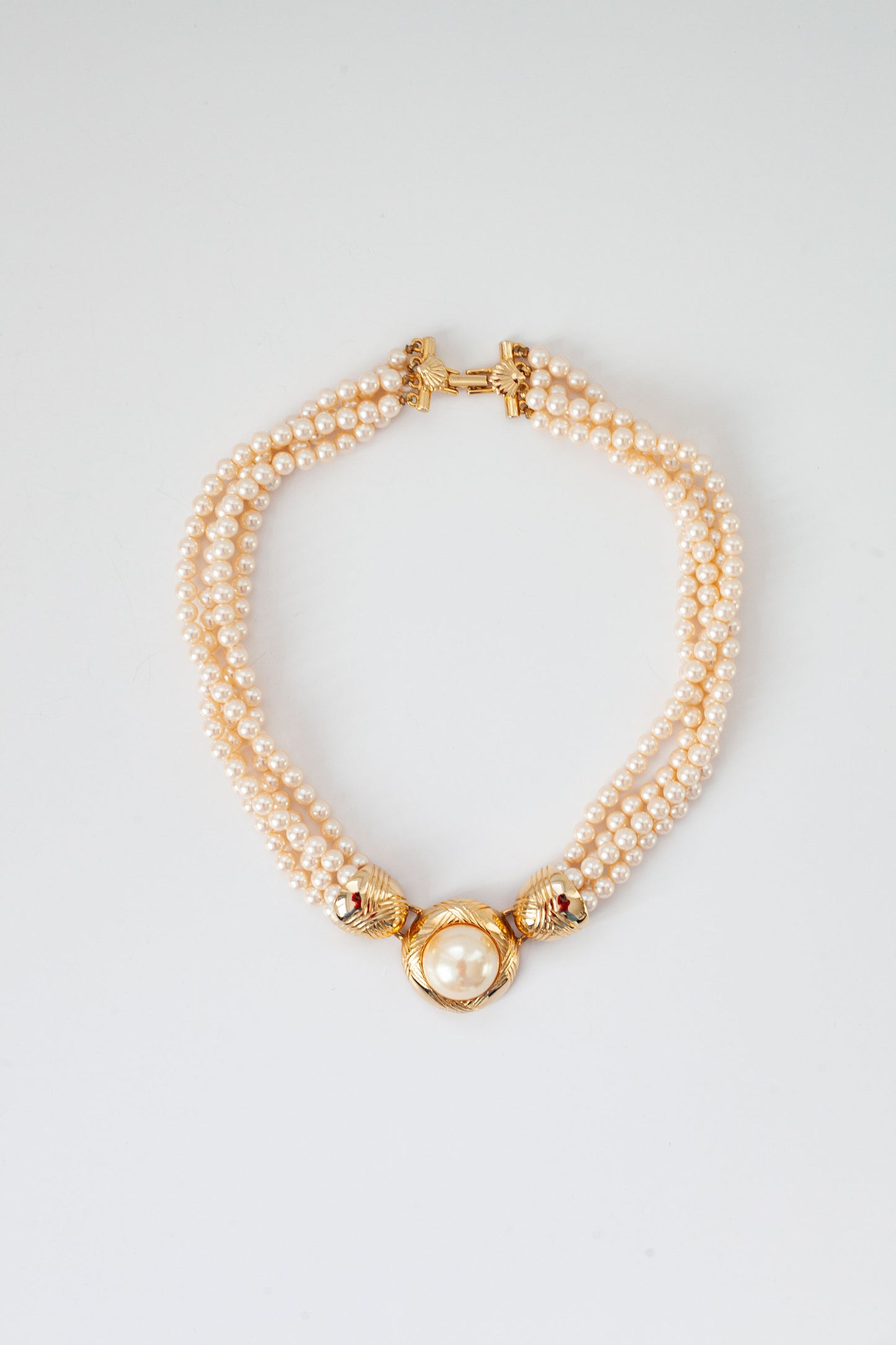 Vintage Triple Strand Pearl Necklace