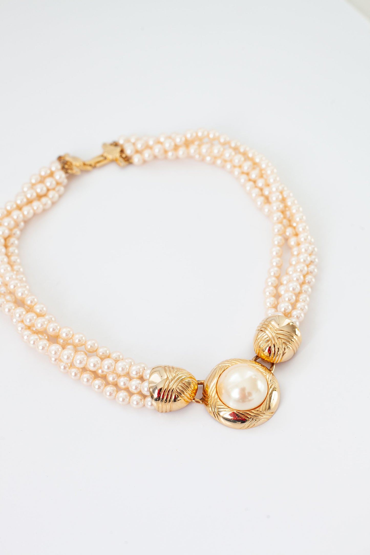 Vintage Triple Strand Pearl Necklace