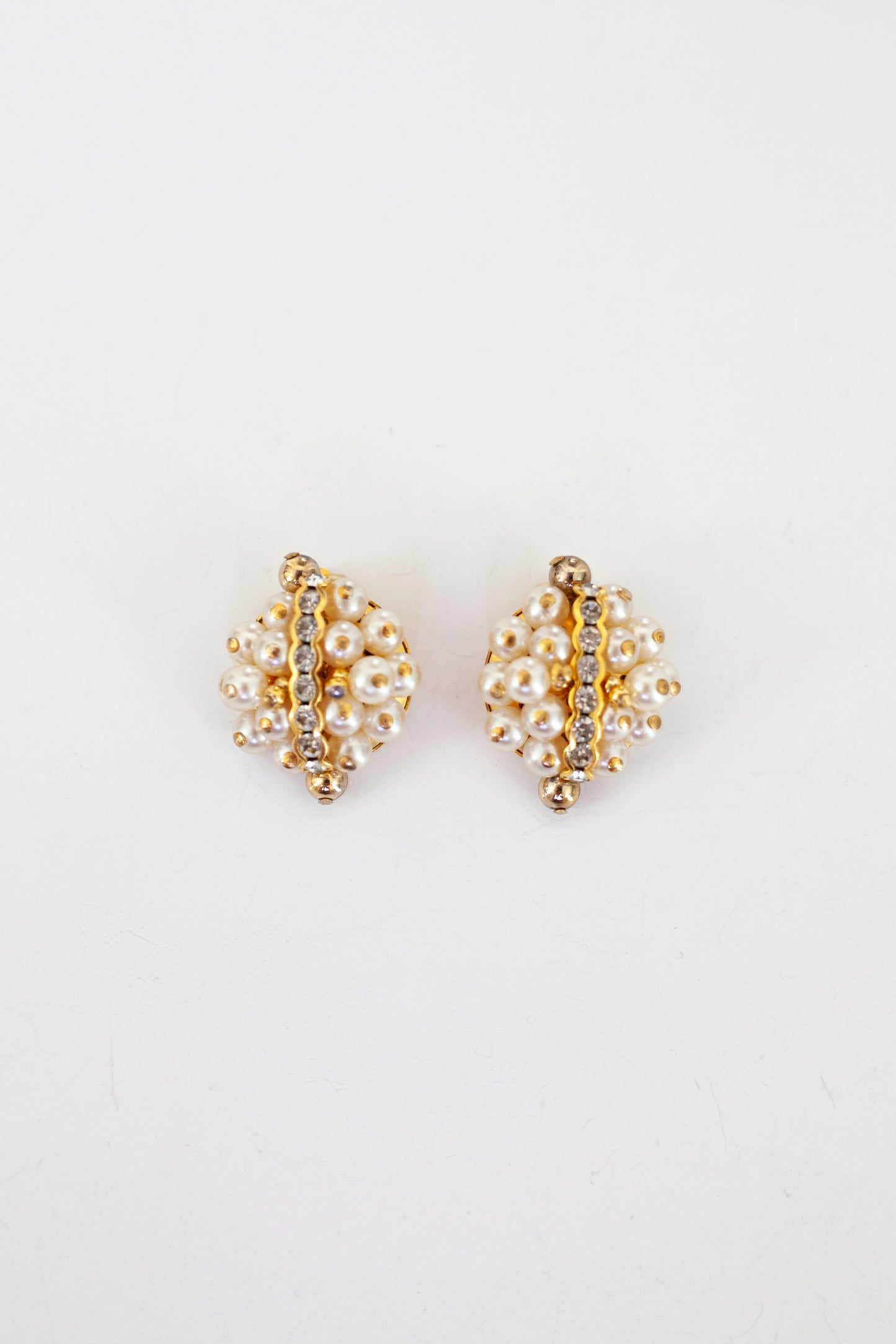 Vintage Pearl Cluster Earrings