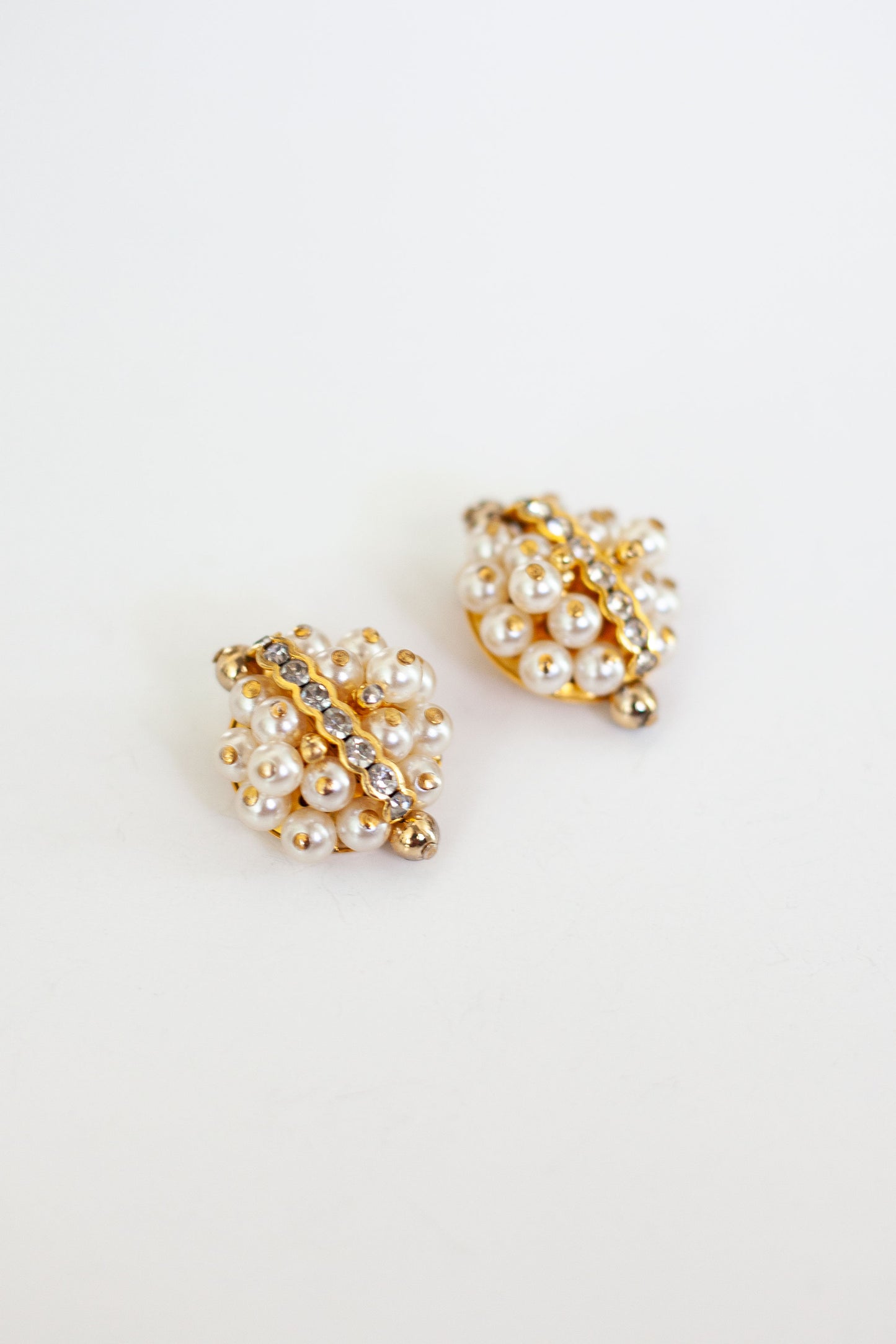 Vintage Pearl Cluster Earrings