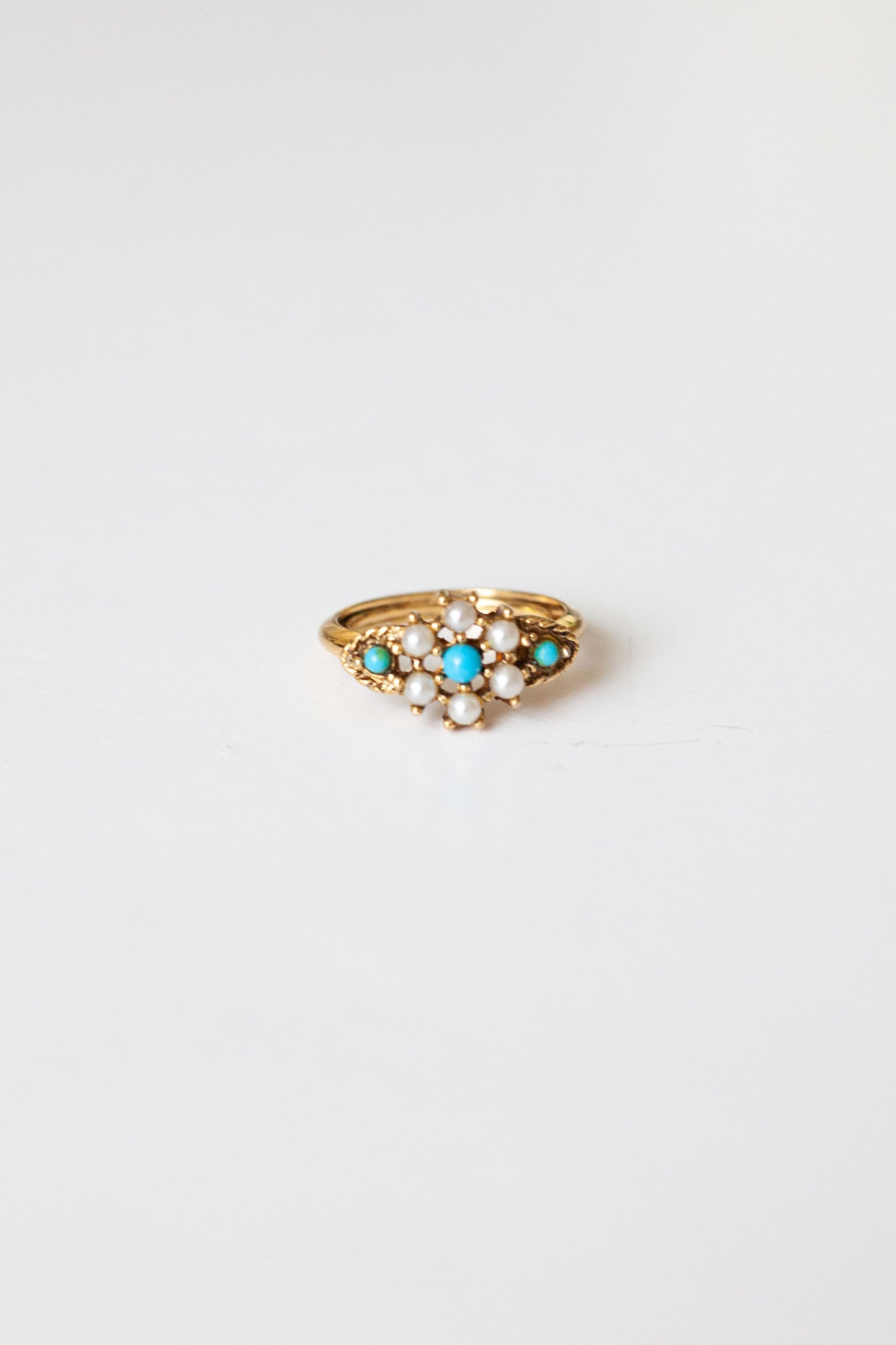 Vintage Pearl and Turquoise Ring