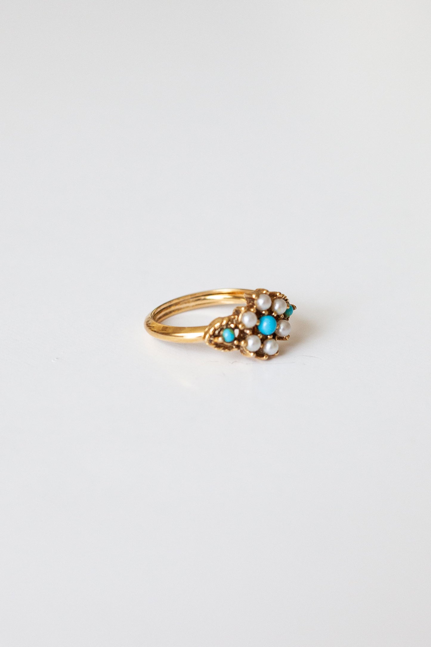 Vintage Pearl and Turquoise Ring