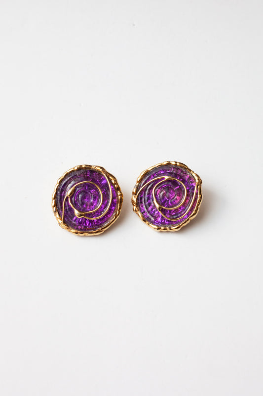 Vintage Purple Round Earrings