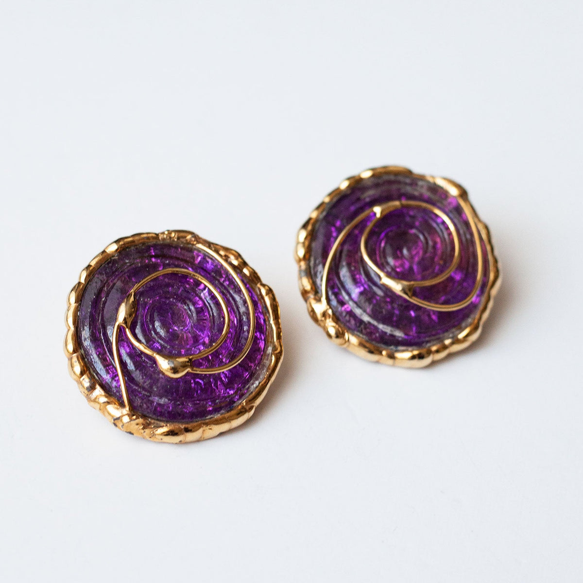 Vintage Purple Round Earrings