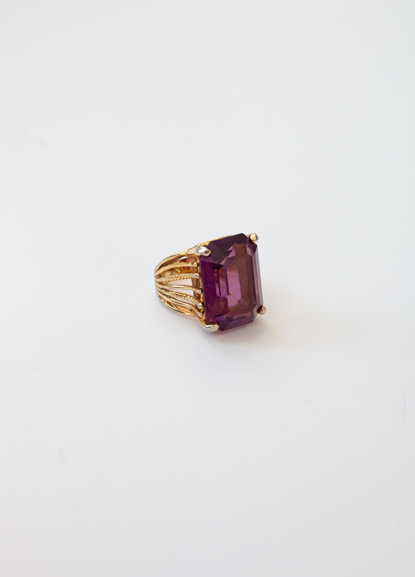 Vintage Purple Stone Cocktail Ring