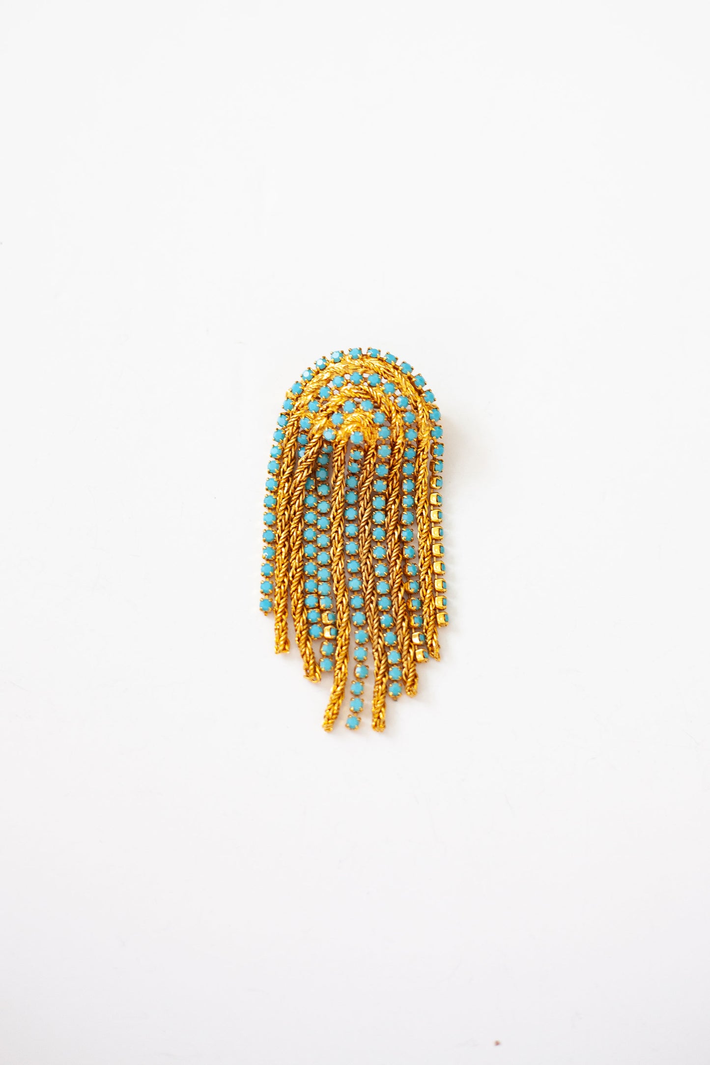 Vintage Rhinestone Fringe Brooch