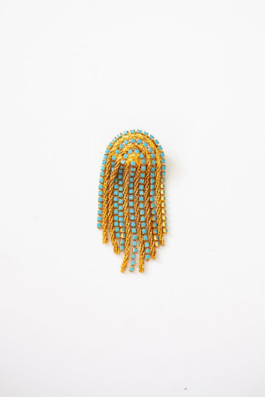 Vintage Rhinestone Fringe Brooch