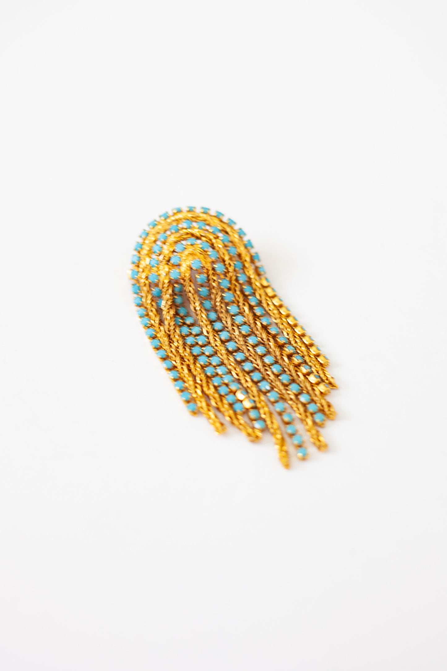 Vintage Rhinestone Fringe Brooch