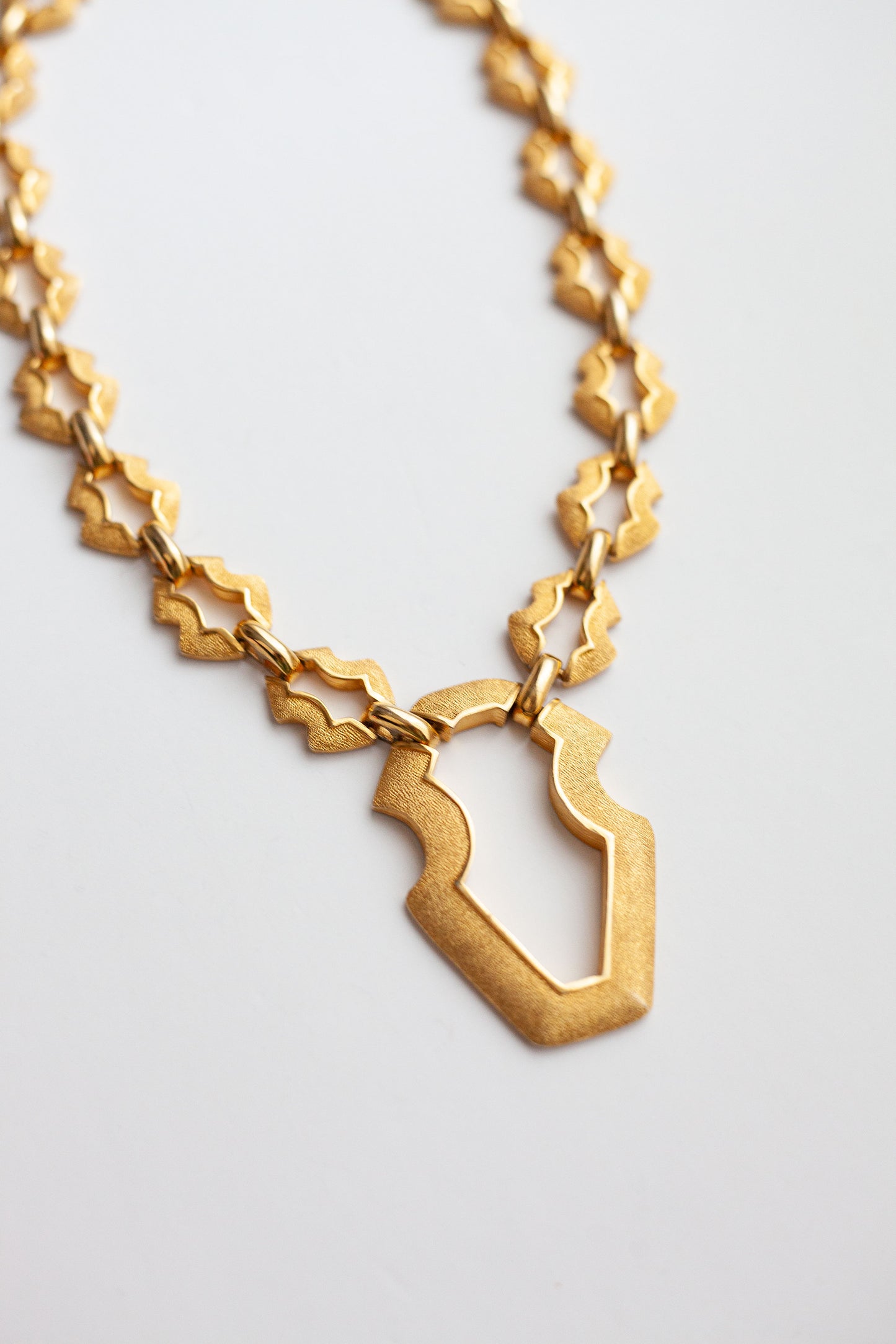 Vintage Sculptured Link Necklace