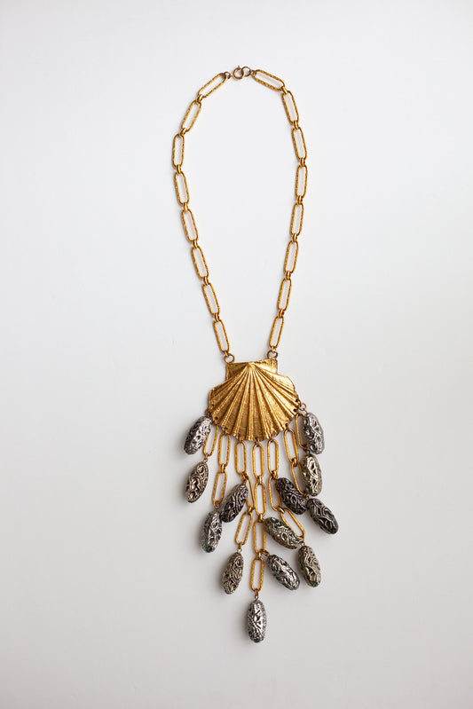 Vintage Shell Dangle Necklace