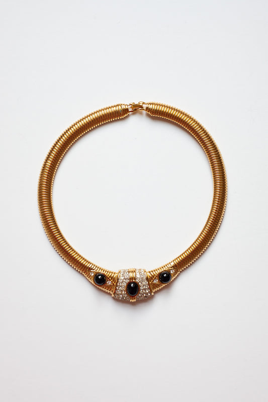 Vintage Sparkle Omega Necklace