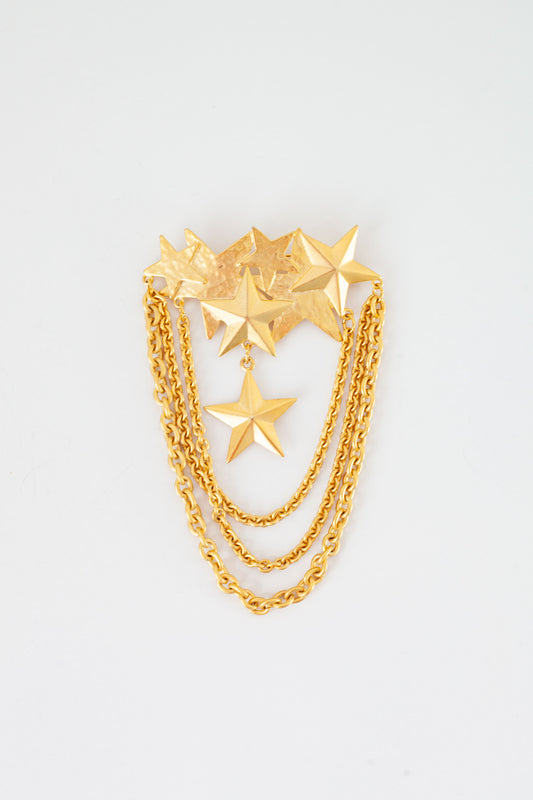 Vintage Star Brooch with Chains