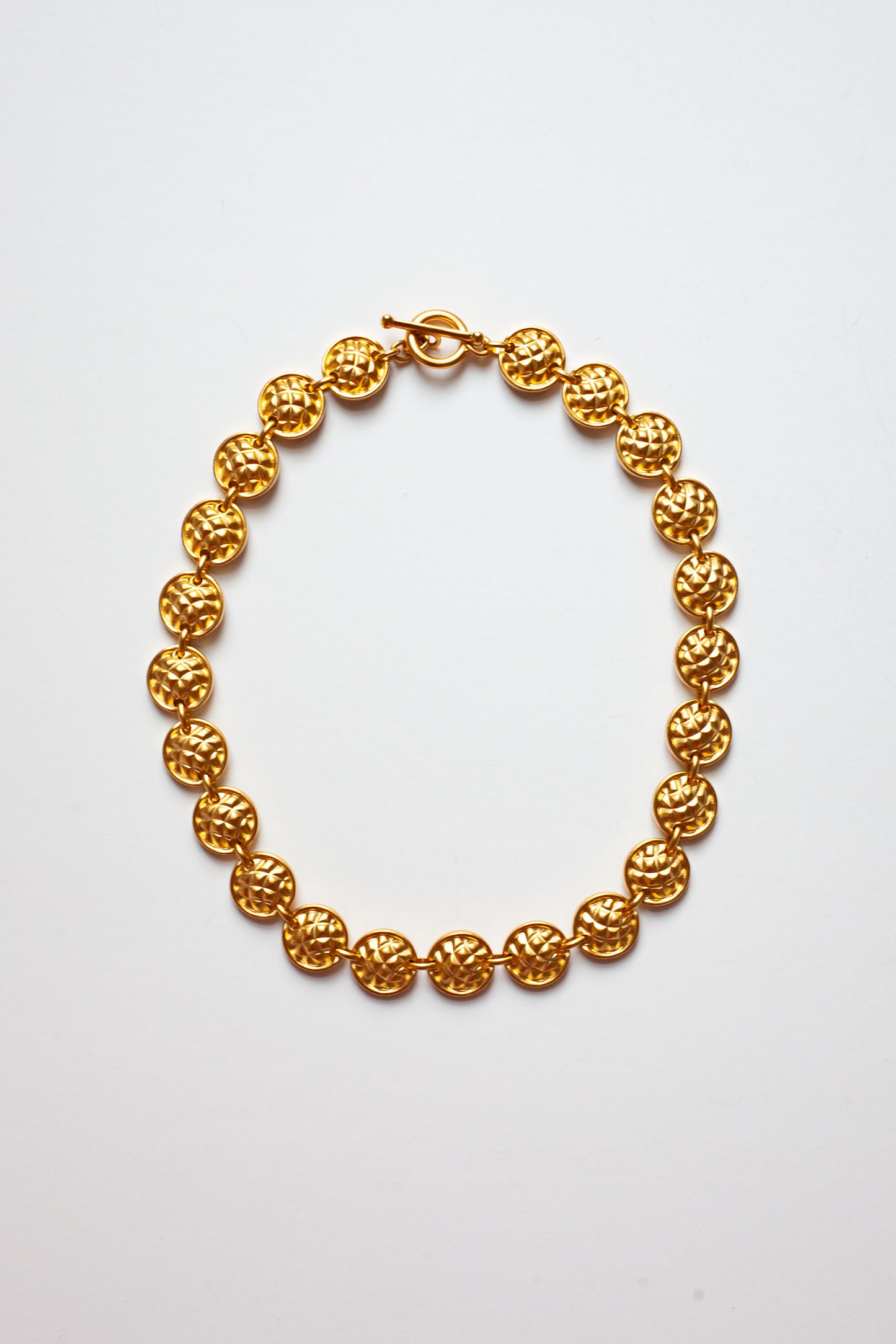 Vintage Textured Gold Necklace