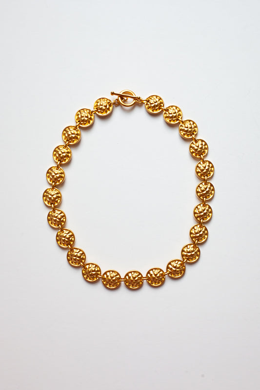 Vintage Textured Gold Necklace