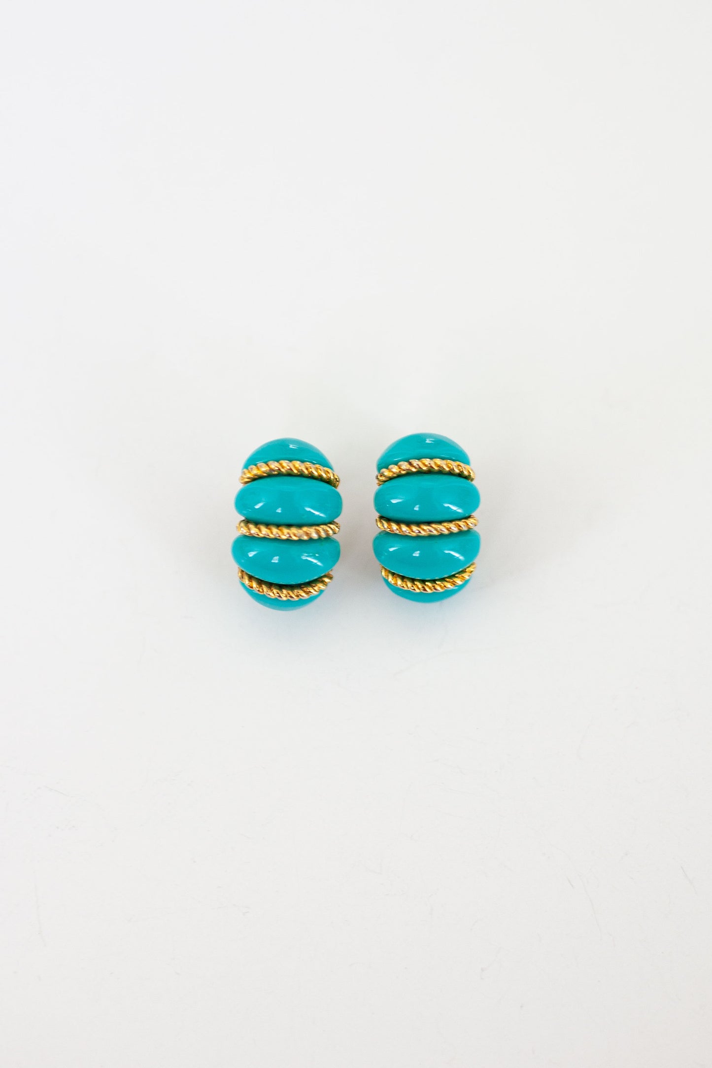 Vintage Turquoise Croissant Earrings