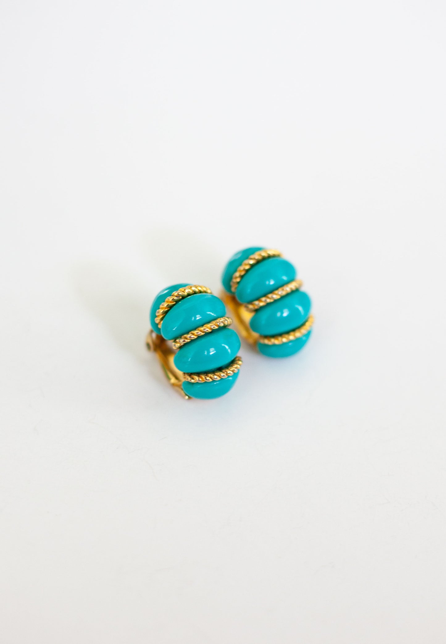 Vintage Turquoise Croissant Earrings