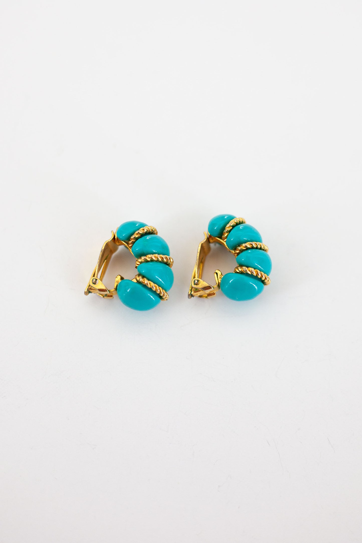 Vintage Turquoise Croissant Earrings