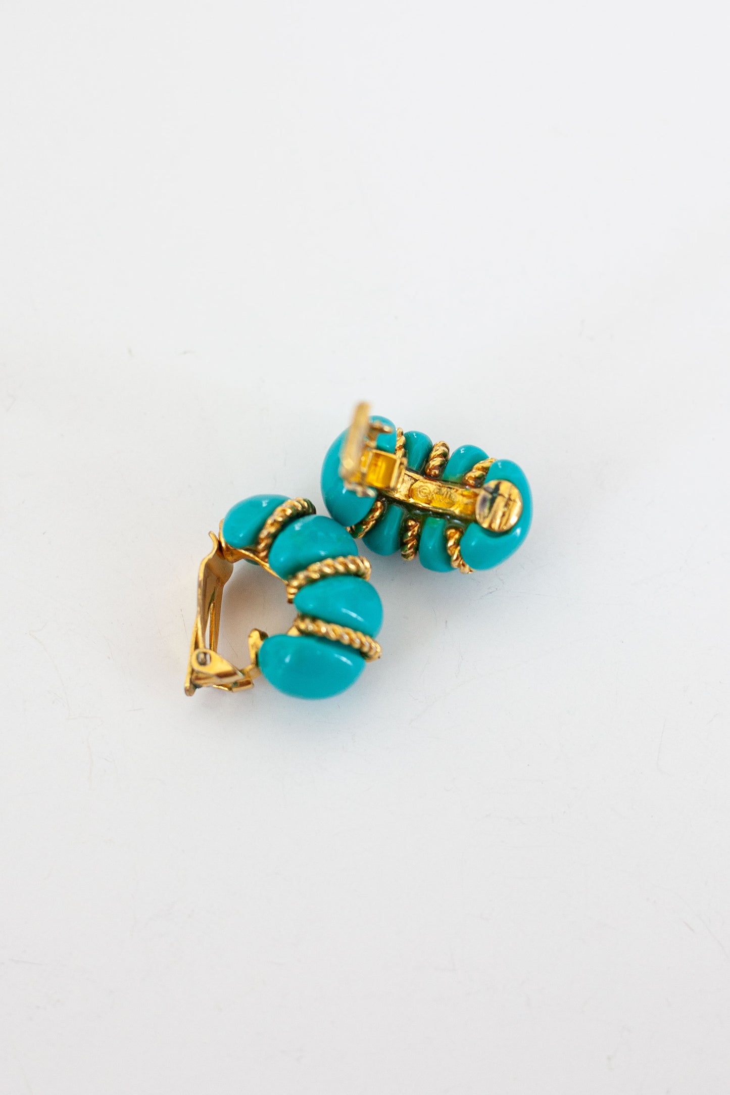 Vintage Turquoise Croissant Earrings