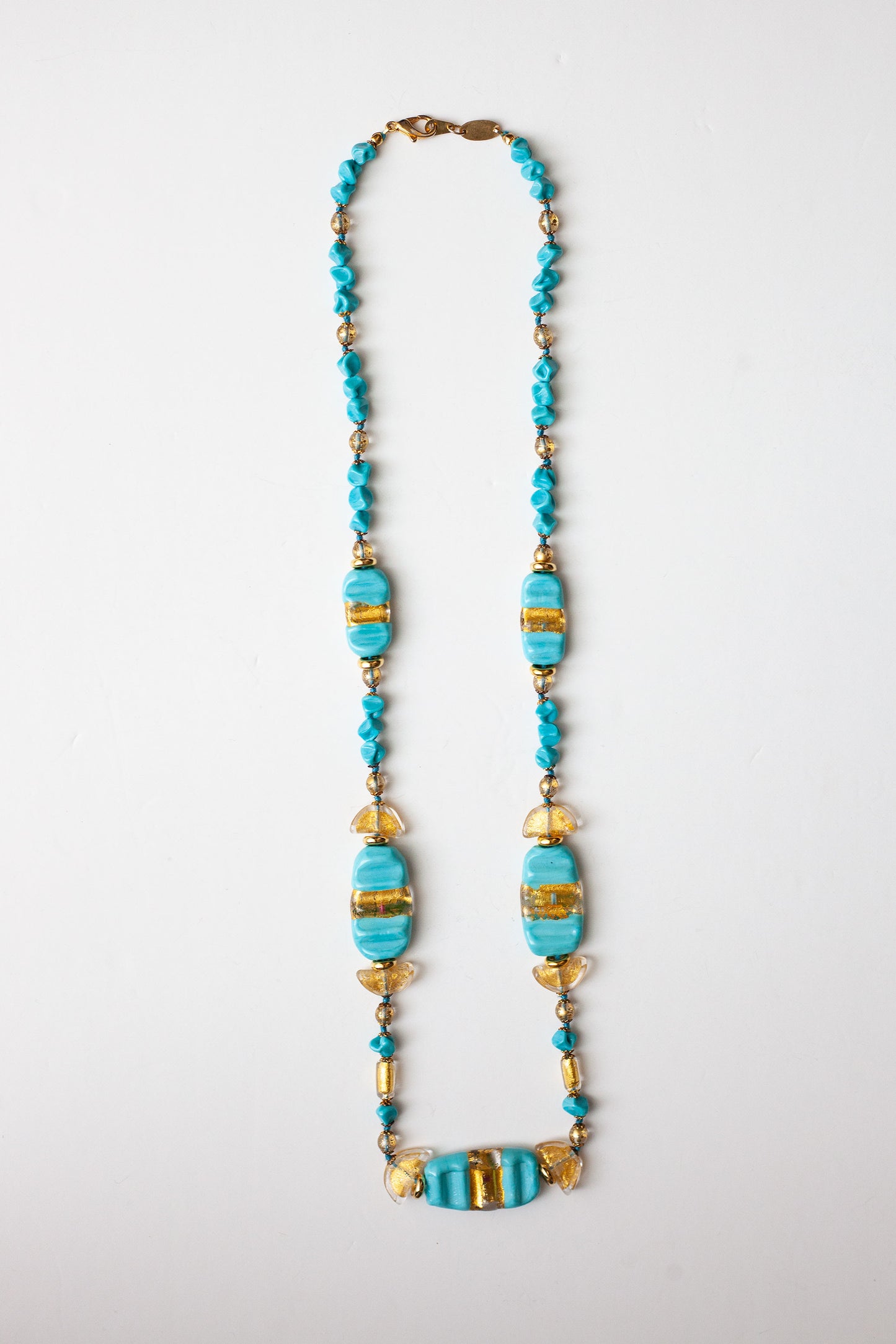 Vintage Turquoise Glass Necklace