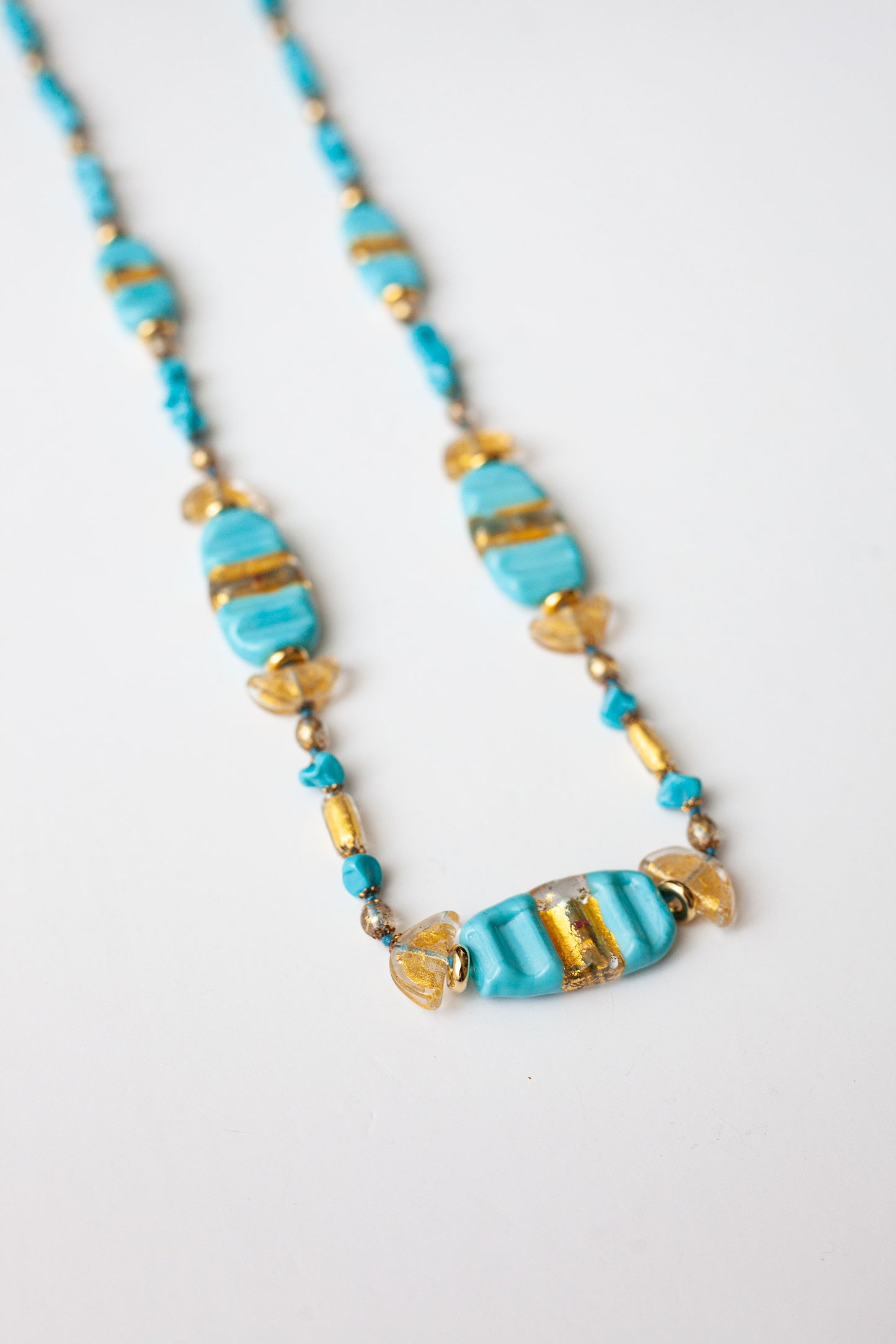 Vintage Turquoise Glass Necklace